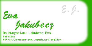 eva jakubecz business card